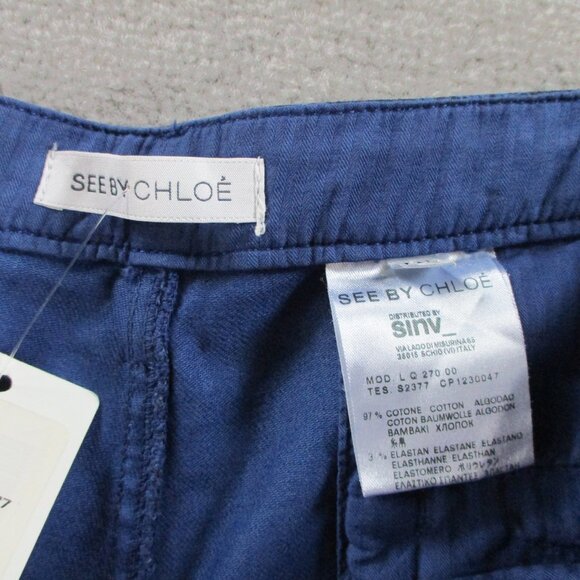 NWT See By Chloe Jeans Womens 32 Blue Space Dye Printed Patterned Skinny $350 - Picture 12 of 14
